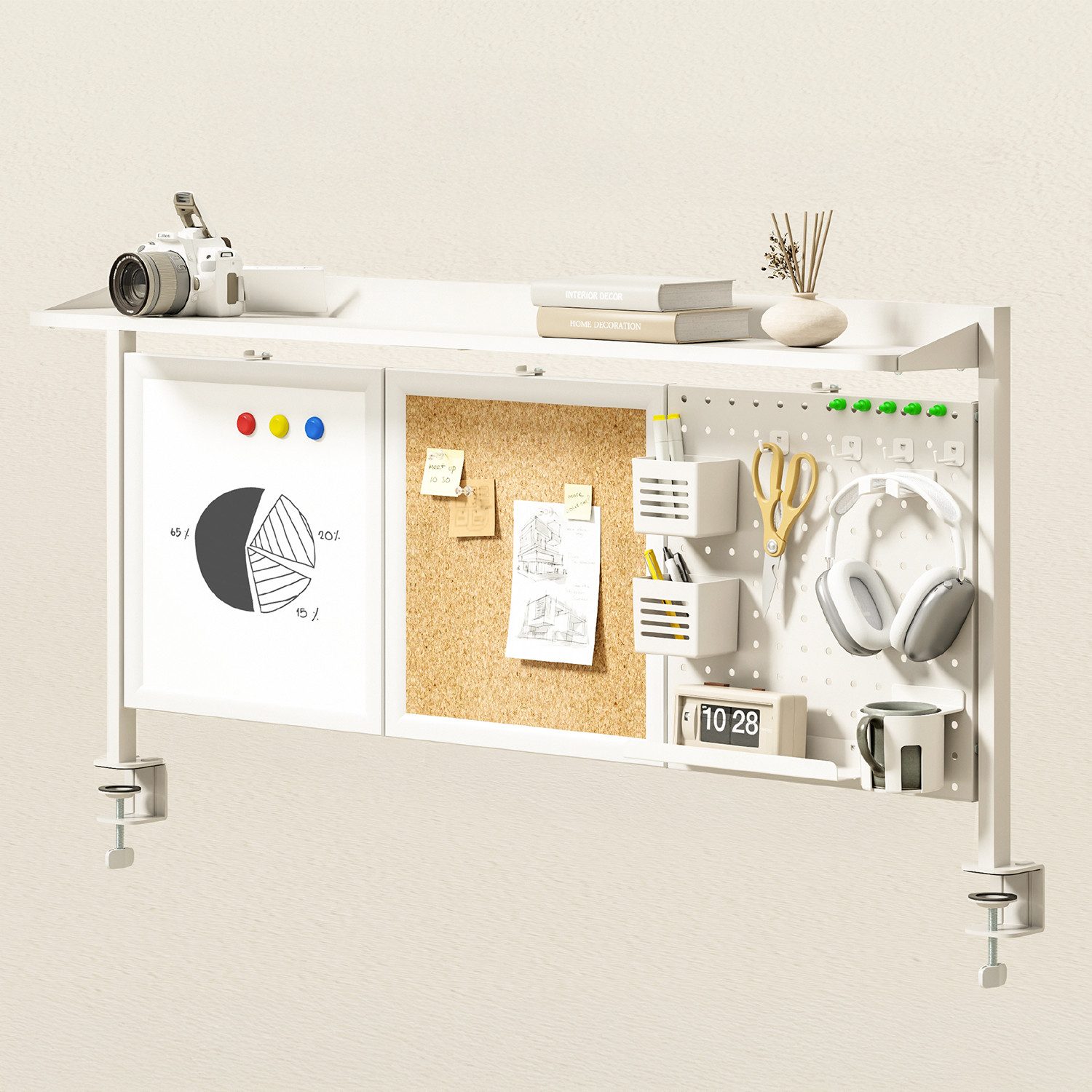 Ergo Office Tafel ER-300 Schreibtisch-Organizer mit Korkplatte und Magnetpl günstig online kaufen