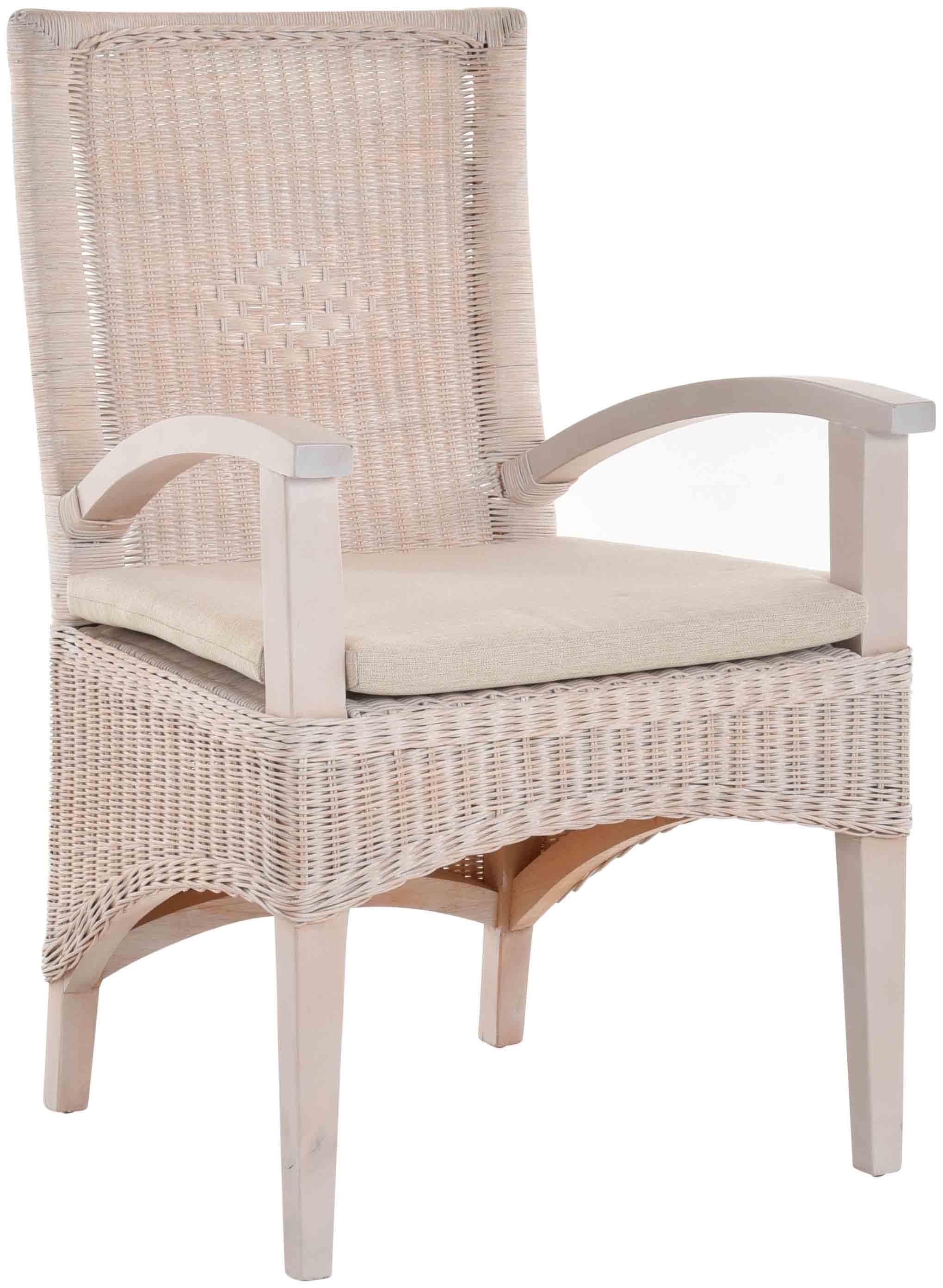 Krines Home Esszimmerstuhl mit St), Stühle aus Armlehnen Holz Set (2 Esszimmer Arnlehne 2er Weiss Esszimmerstuhl Vintage Rattanstuhl