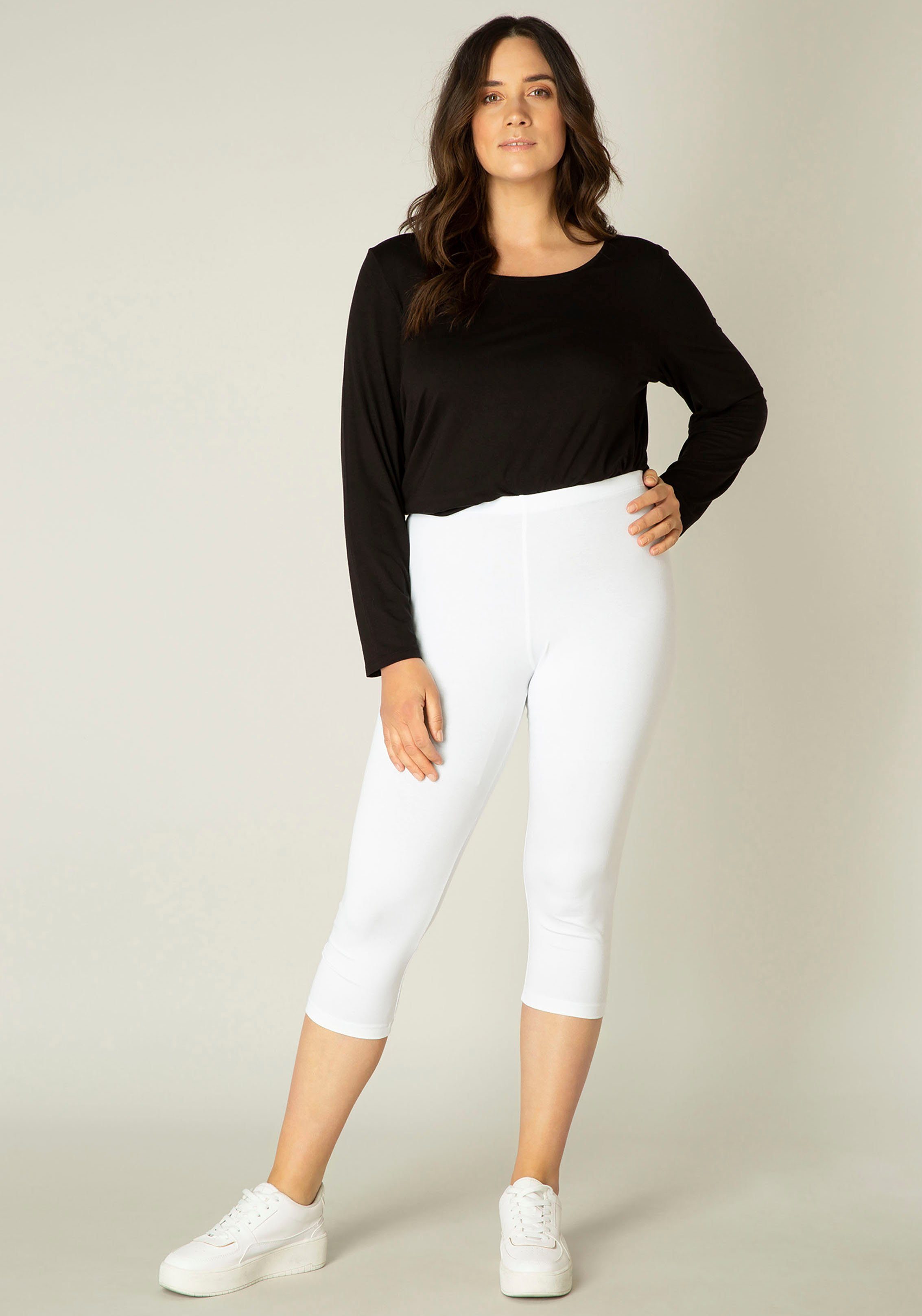 Base Level white Curvy Audrey Caprileggings