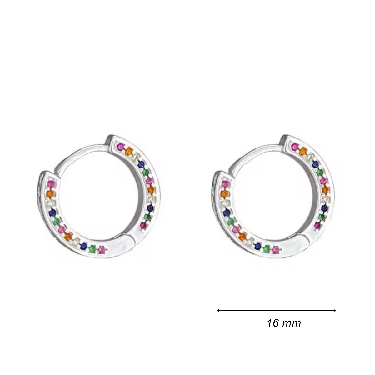 ELLAWIL Paar Creolen Ohrschmuck Damenohrringe Creole bunte Zirkonia Steine günstig online kaufen