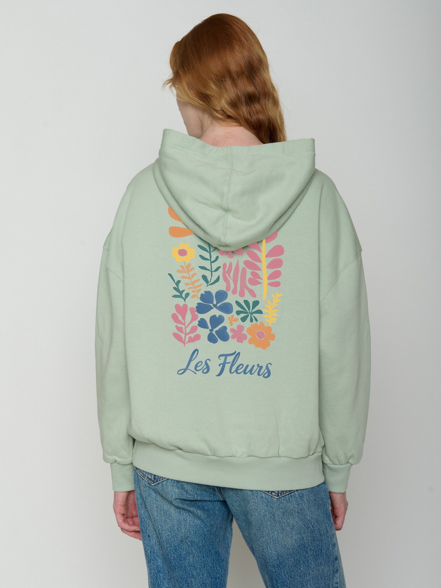 GreenBomb Hoodie Mello Les Fleurs (1) weitgeschnittener Hoodie, Oversized Fit, aufgesetzte Fronttasche