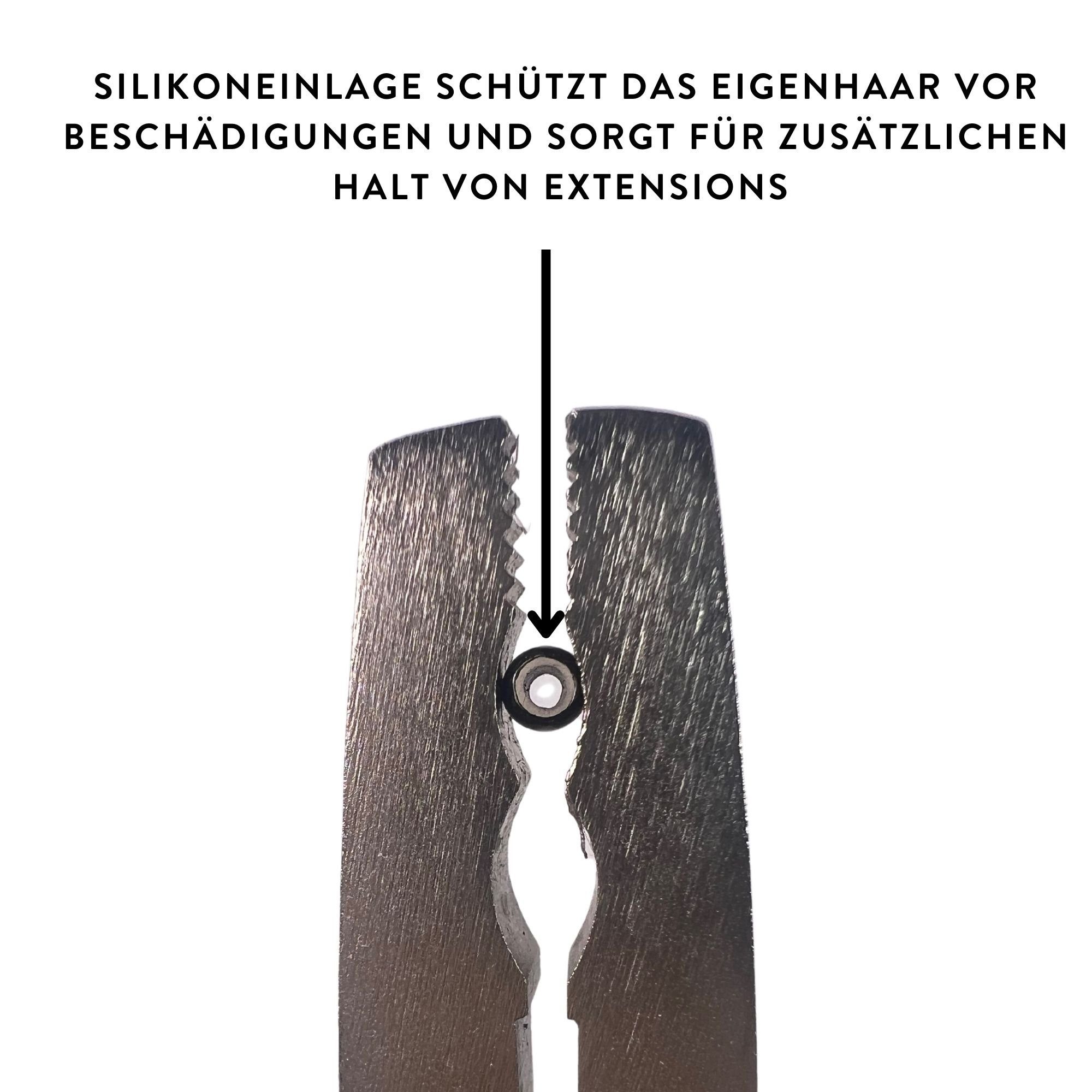 mit Nanorings Schwarz hair2heart Echthaar-Extension Silikoneinlage #1