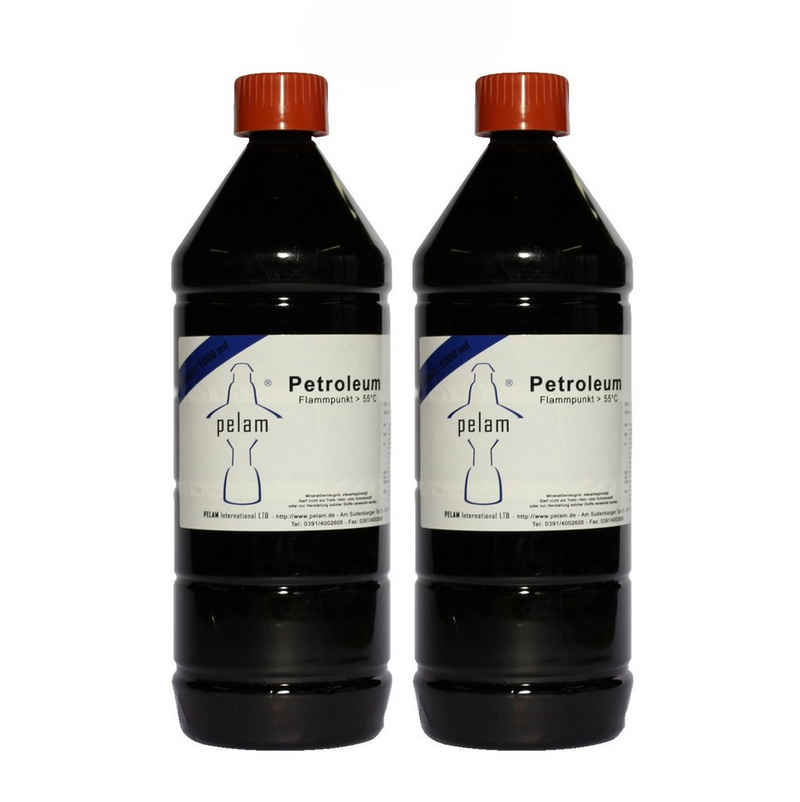 Petromax Petroleum Lampenöl Pelam für Lampen und Kocher Feuerhand, 1 l, (Spar-Set, 2-St), saubere Flamme