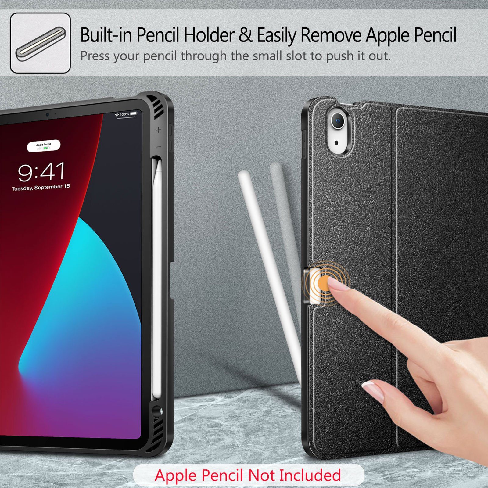 Fintie Tablet-Hülle für iPad Air 11 Zoll M3/M2 (2025/2024), iPad Air 5./4. Gen (2022/2020) 10.9 Zoll, mit 7 Farben Beleuchtete Abnehmbare QWERTZ Tastatur