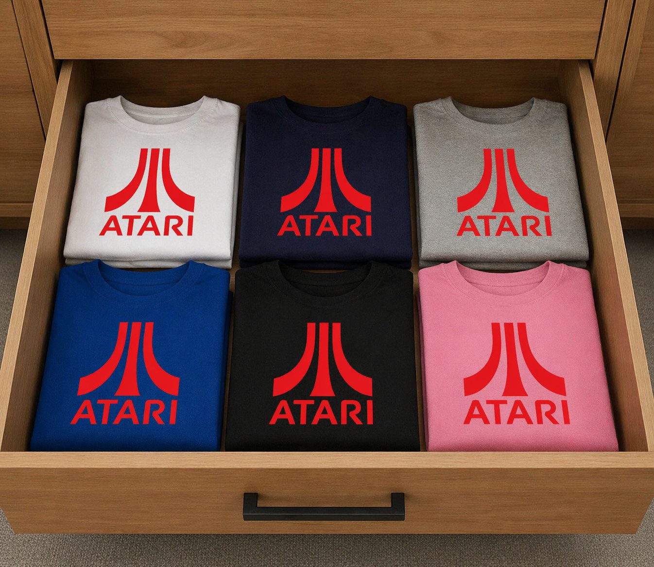 Blondie & Brownie T-Shirt Damen T Shirt Atari Rot Logo Baumwolle Figurbetont Komfort Atari Logo Damen T Shirt Rot Retro Baumwolle Figurbetont modern