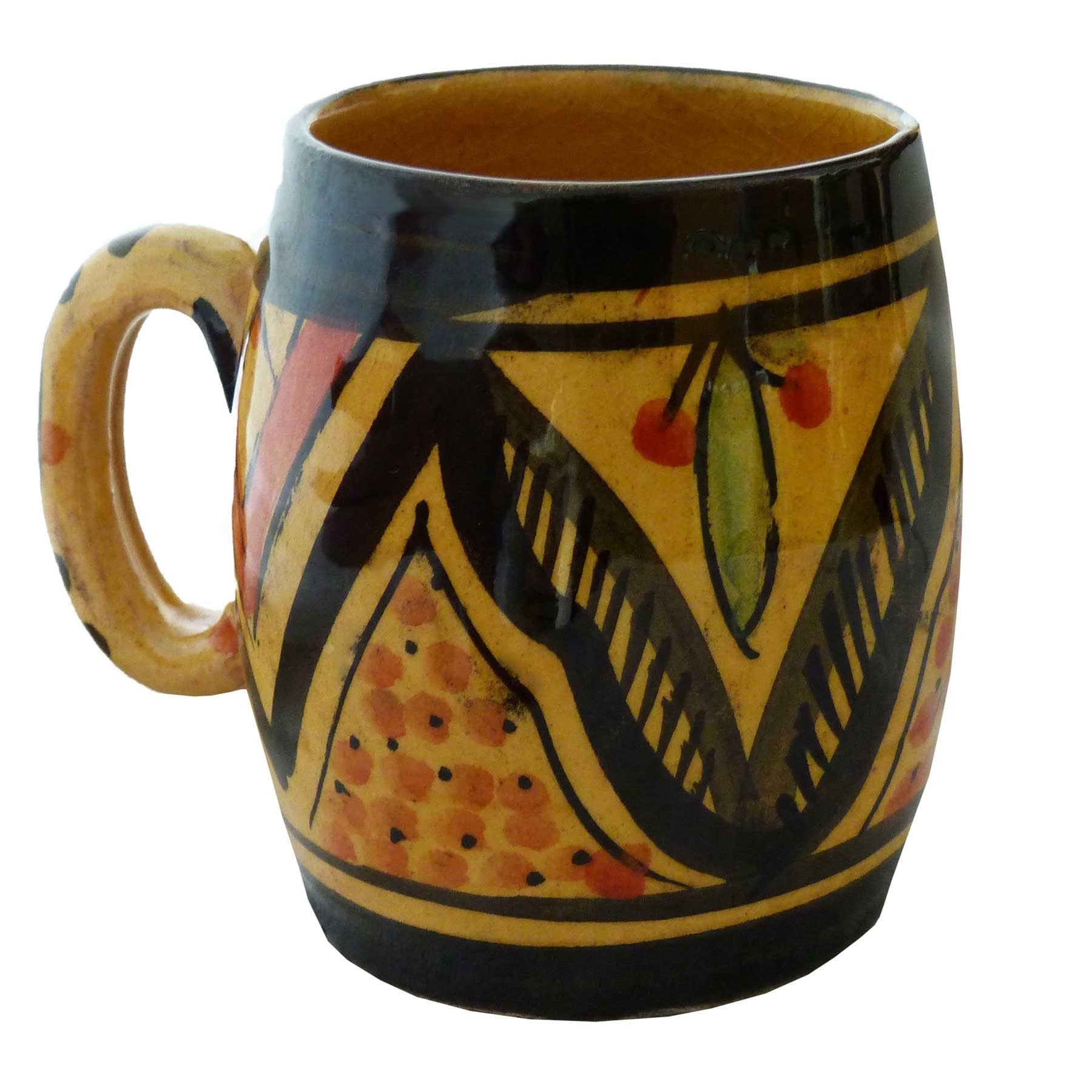SIMANDRA Tasse Keramik Tasse Klein marokkanische Bemalung handbemalt, Keramik Gelb