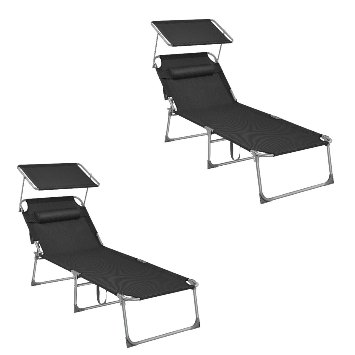 SONGMICS Gartenliege, 2 St., Große Sonnenliege,klappbarer günstig online kaufen