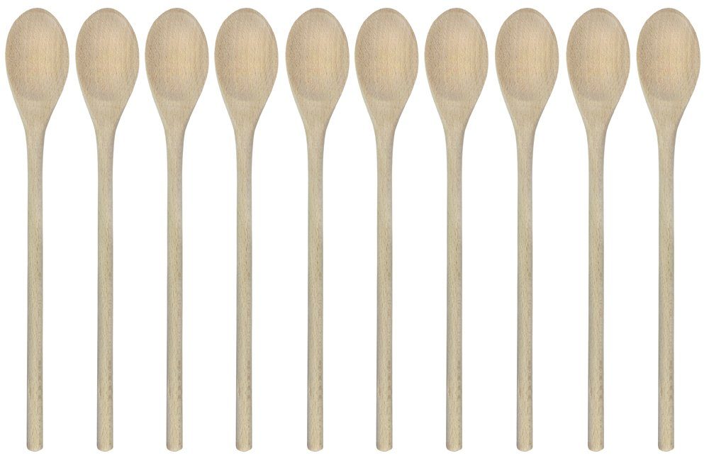 Grillplanet Kochlöffel 10 x Holzkochlöffel Kochlöffel Holzlöffel 30 cm oval