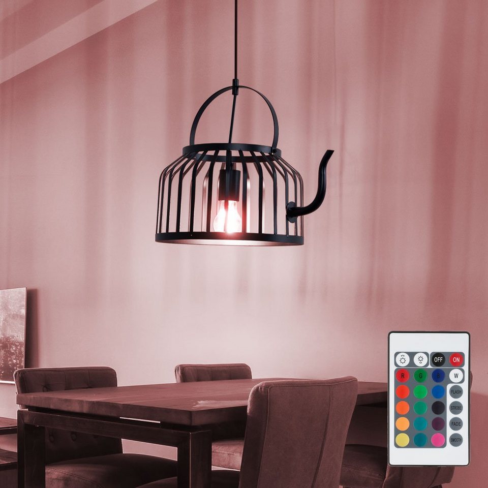 Globo LED Pendelleuchte, Leuchtmittel inklusive, Warmweiß, Farbwechsel,  Hängelampe Pendellampe Küchenlampe dimmbar Fernbedienung LED Teekanne