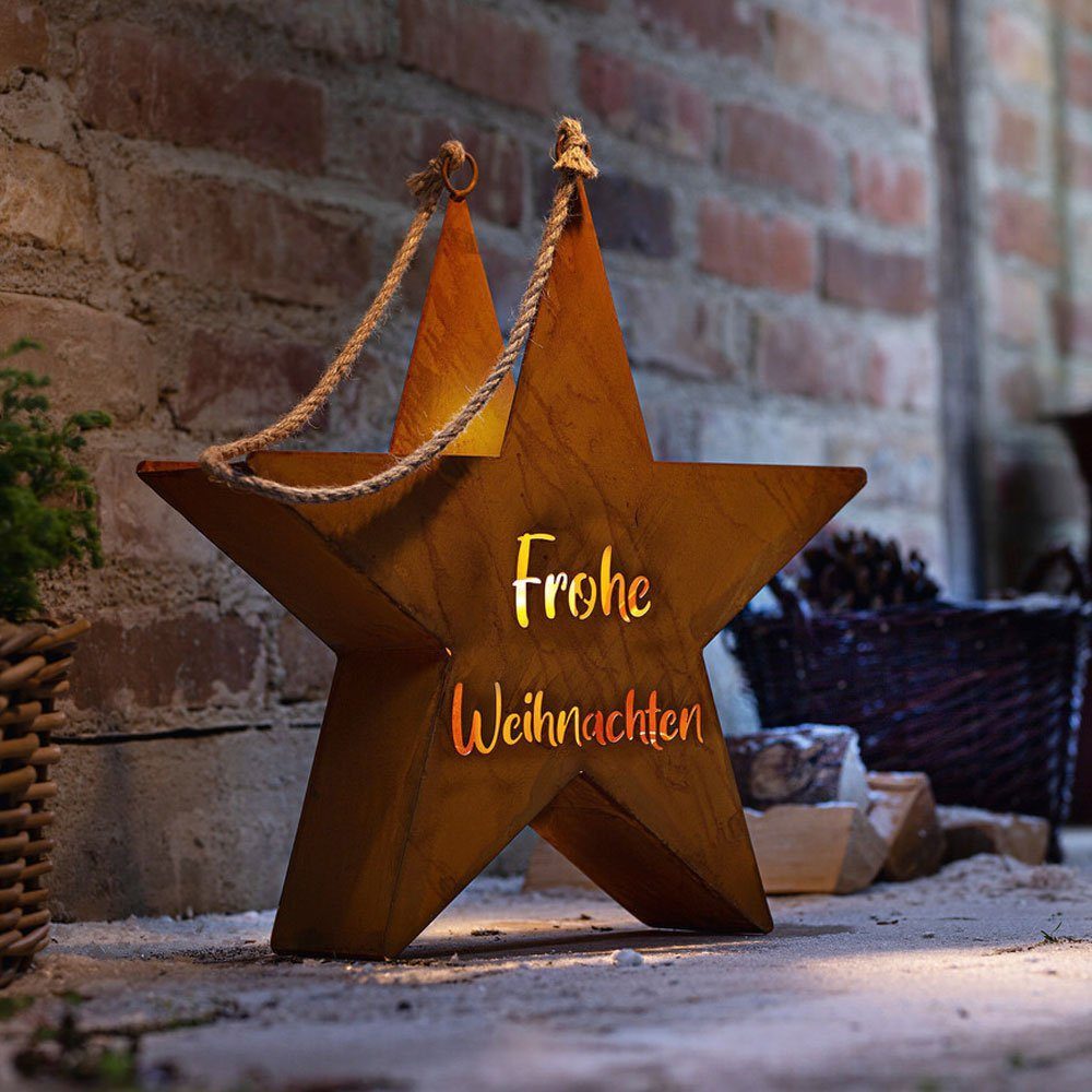 Home-trends24.de Weihnachtsfigur Stern Weihnachten Weihnachtsdeko Rost günstig online kaufen