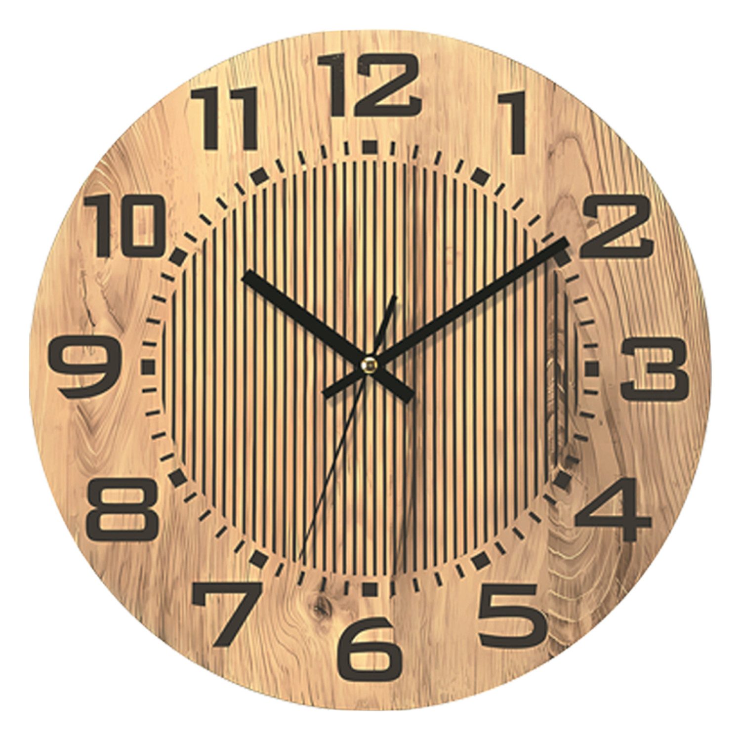 OKWISH Wanduhr 34CM Rund Holz Wand günstig online kaufen
