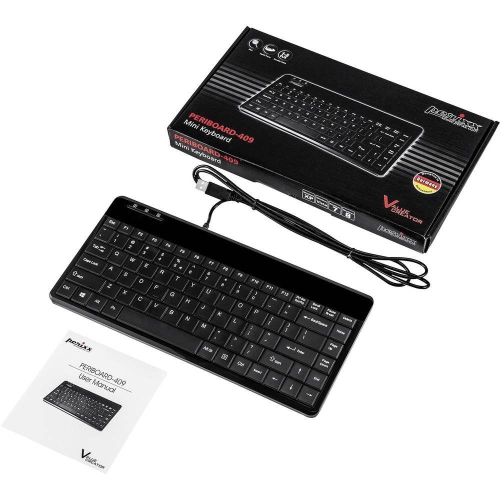 Perixx Mini-Tastatur, Layout: QWERTZ 10761 Tastatur (USB-Anschluss)