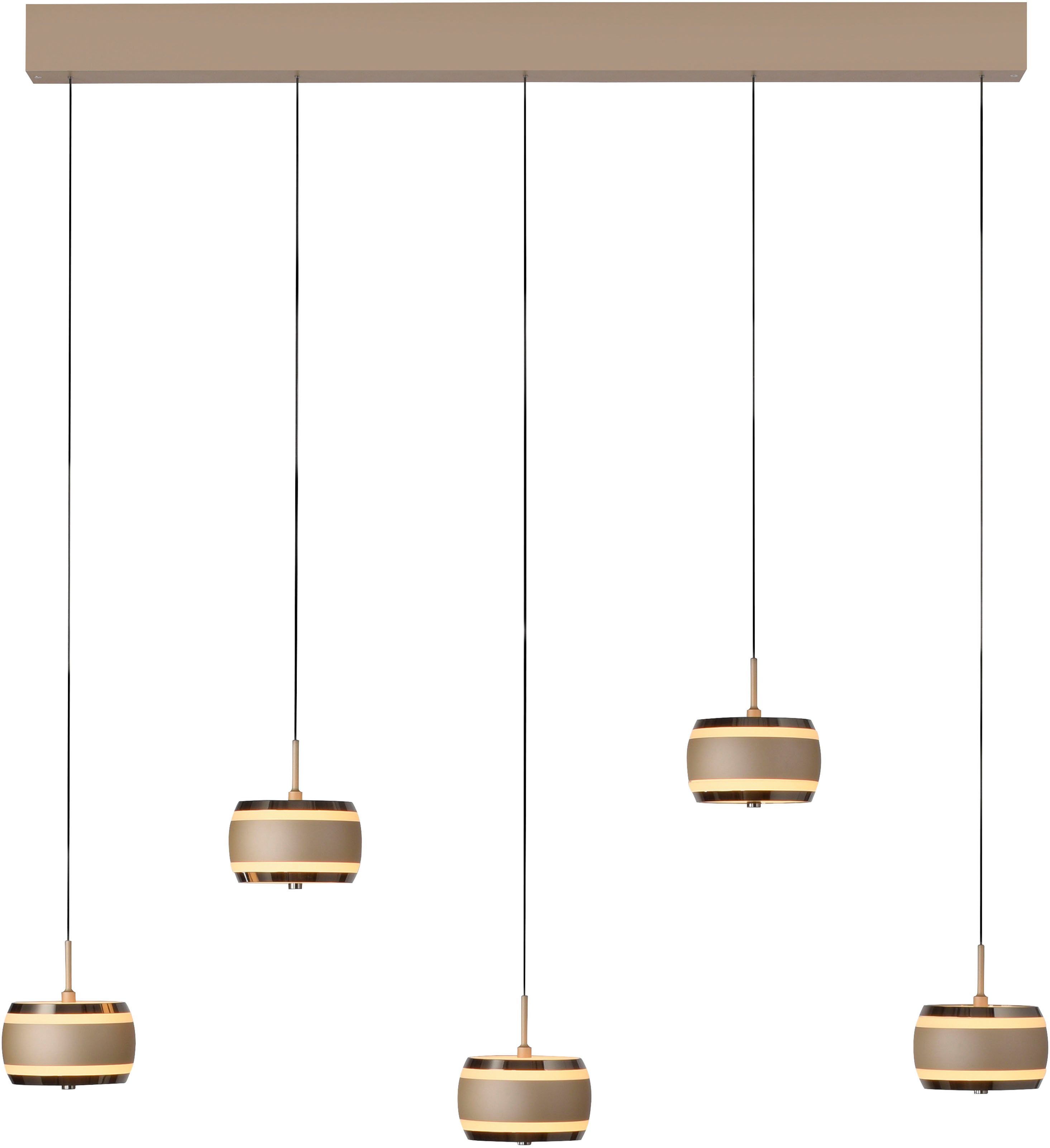 Neuhaus PURE LED Pendelleuchte PURE Falling Rings, CCT - über Fernbedienung, LED fest integriert, warmweiß - kaltweiß, Comfort Lift, CCT, dimmbar, Fernbedienung, Timer