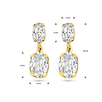 NICEANDnoble Paar Ohrhänger 925er Ohrhänger Silber 1 micron vergoldet mit Swarovski Kristall, Swarovski-Kristalle
