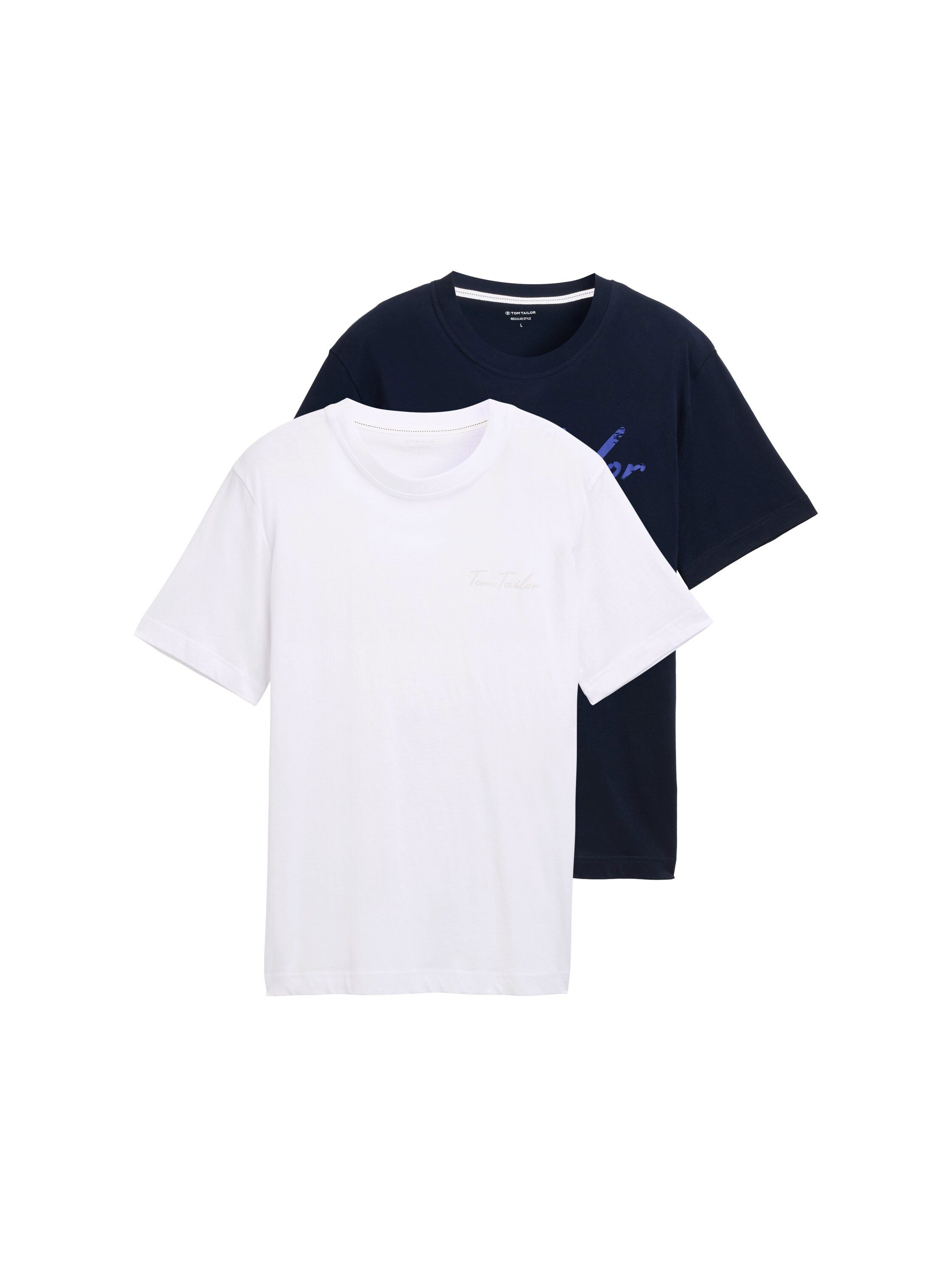 TOM TAILOR Print-Shirt (2-tlg) mit Logo-Print günstig online kaufen