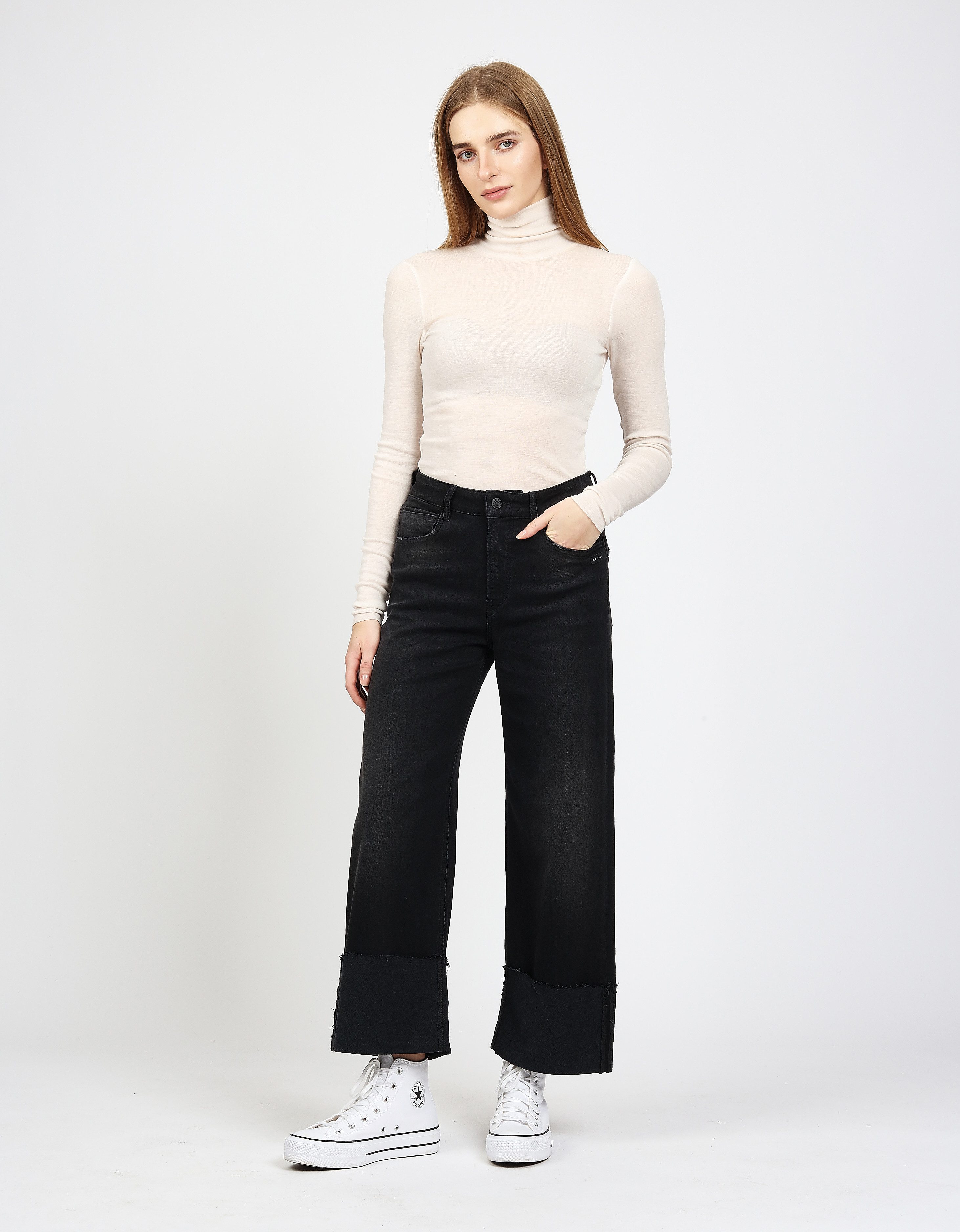 GANG Weite Jeans 94JETTE CULOTTE mit hochgeschlagenem, ausgefranstem Saum, Wide Fit – Bild 5 von 5