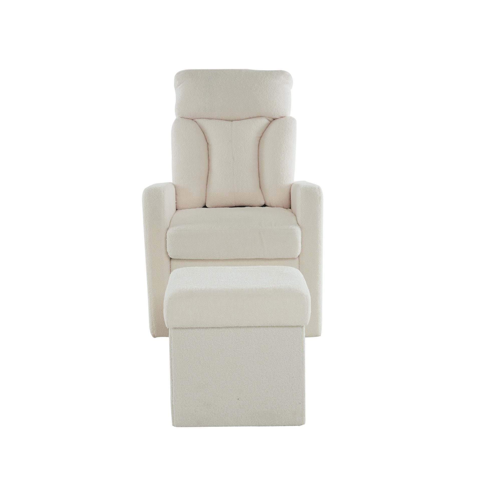REDOM TV-Sessel Weißer Teddy (2-St), Fußstütze drehbarem und mit Metallgestell