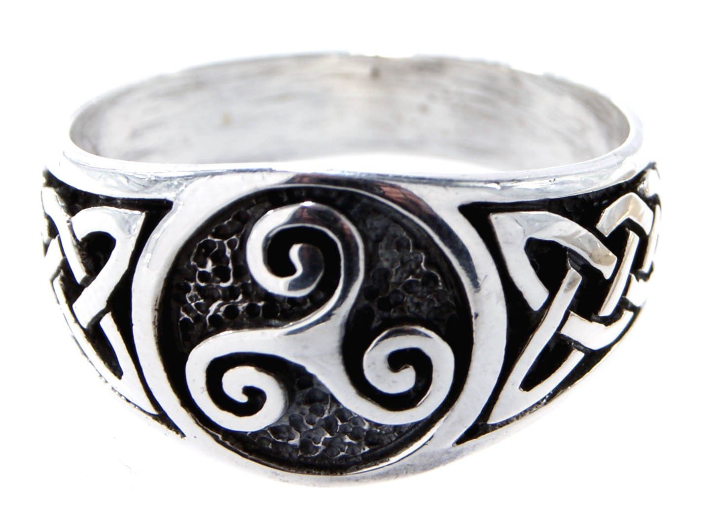 Spirale 925 Dreier Triskele Silberring Leather of Ring Kiss Fingerring keltische Gr. 52-74