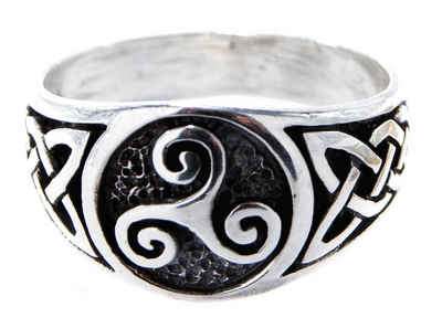 Kiss of Leather Silberring »Ring Fingerring Triskele 925 Sterling Silber Gr. 52-74 keltische Dreier Spirale«