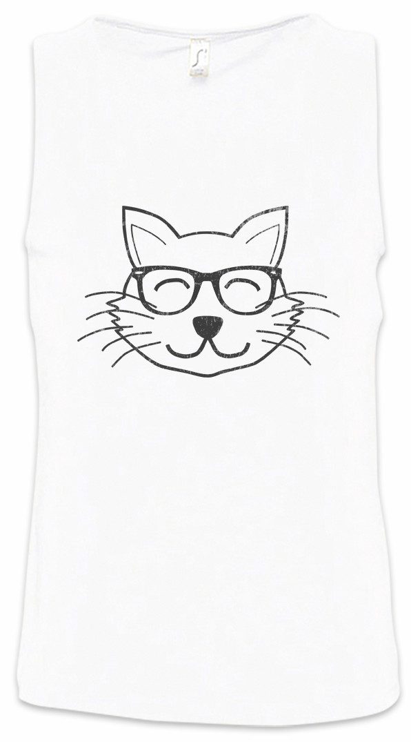 Tanktop Nerd Kitty Ärmelloses T-Shirt Fun Cat Katze Kitty Love Liebe Geek