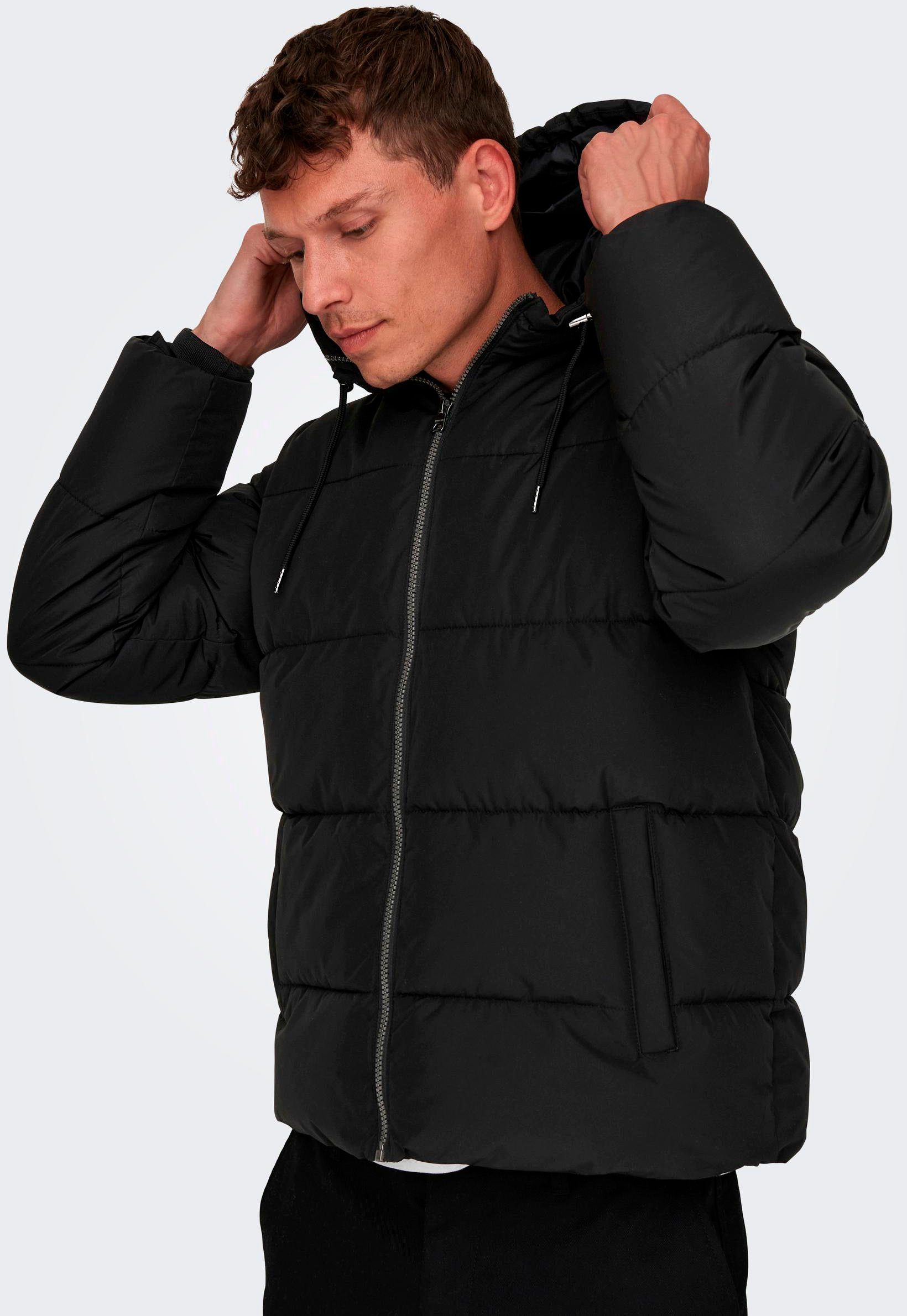 ONLY & SONS Steppjacke "ONSMARLON LIFE HOOD PUFFER JACKET OTW VD" mit Kapuz günstig online kaufen