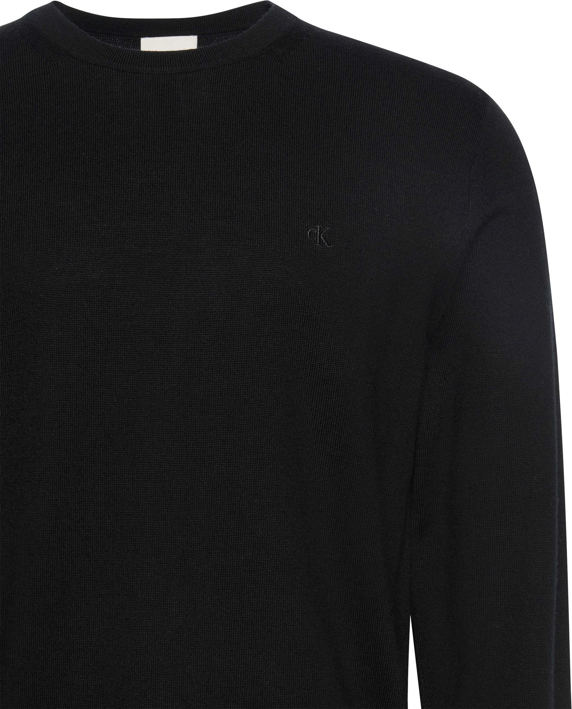 Calvin Klein Strickpullover LS 100% MERINO CREW 14GG Mit Rundhalsausschnitt, regular fit