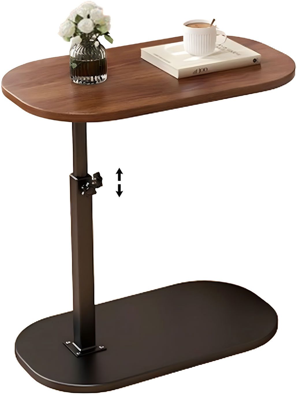 SURFOU Beistelltisch Sofa Klein Beistelltisch für Couch Sofatisch Couchtisch, Höhenverstellba Sofa Table Nachttisch Betttisch Laptoptisch C Form