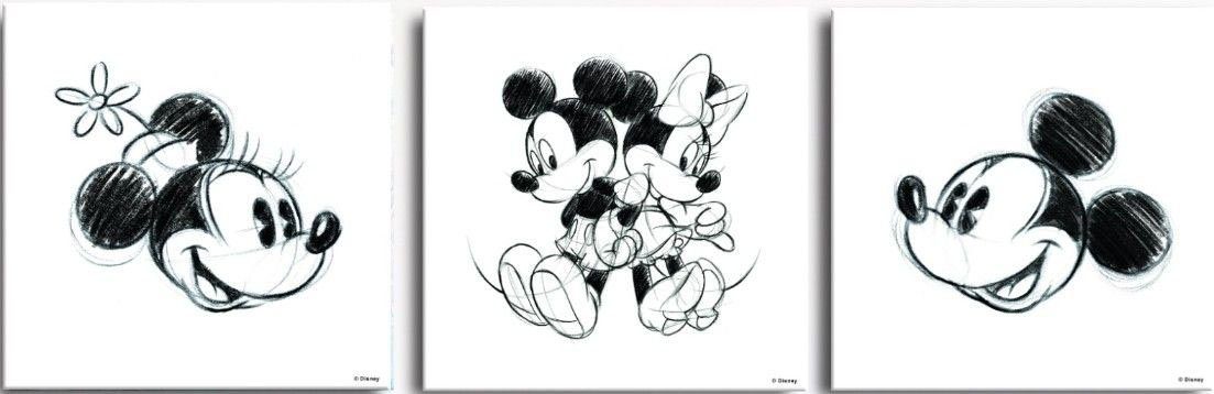 Mickey Bilder (Set, Minnie, 3 Disney St) Mehrteilige &
