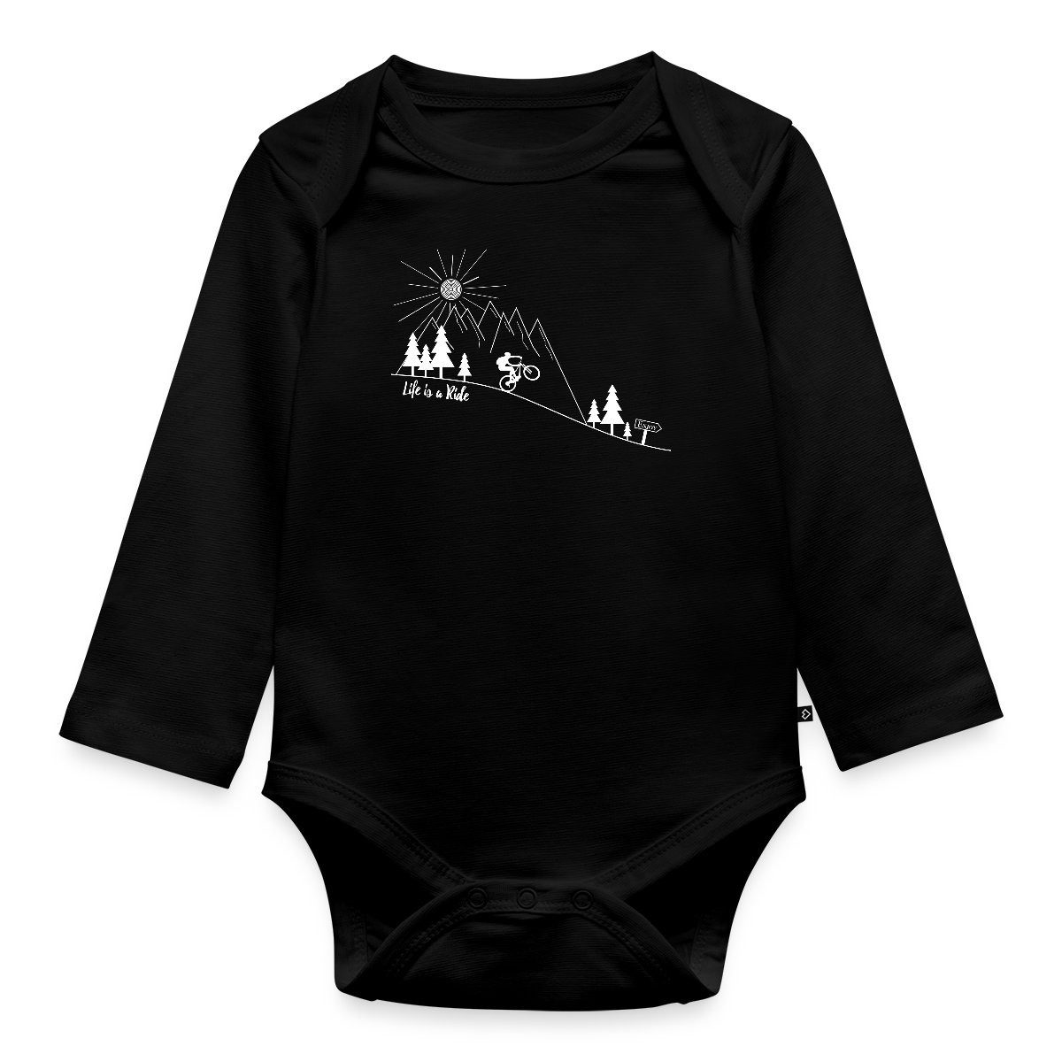 Spreadshirt Langarmbody Mountainbike Life Is A Ride Spruch Tages Baby Body Langarm (1-tlg)