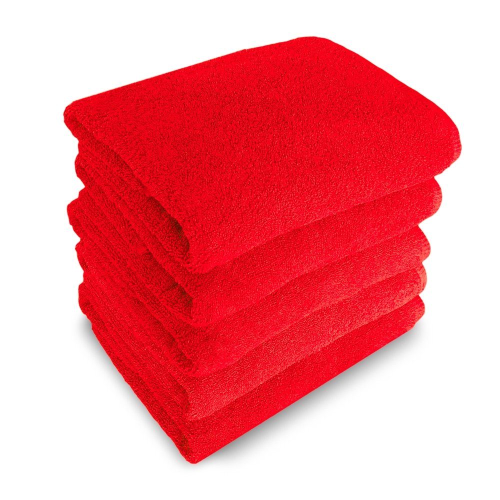 MatratzenL.A.B® Frottee, 5-tlg), Farben, 23 500 Aufhänger, Handtuch rot Rimini einzeln (Set, 100% 23 mit Set verpackt g/m², - Baumwolle,