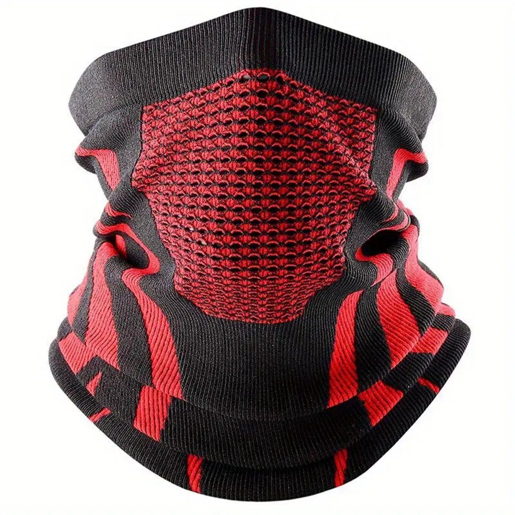 TUABUR Modeschal Winter warme Turban-Maske, Radfahren, Ski-Schal, atmungsaktive Maske Rot