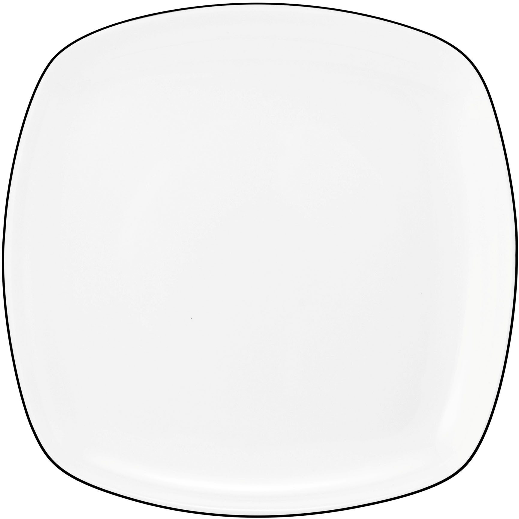 Seltmann Weiden Brotteller Lido Black Line, (1 St), Teller eckig 17,5 cm