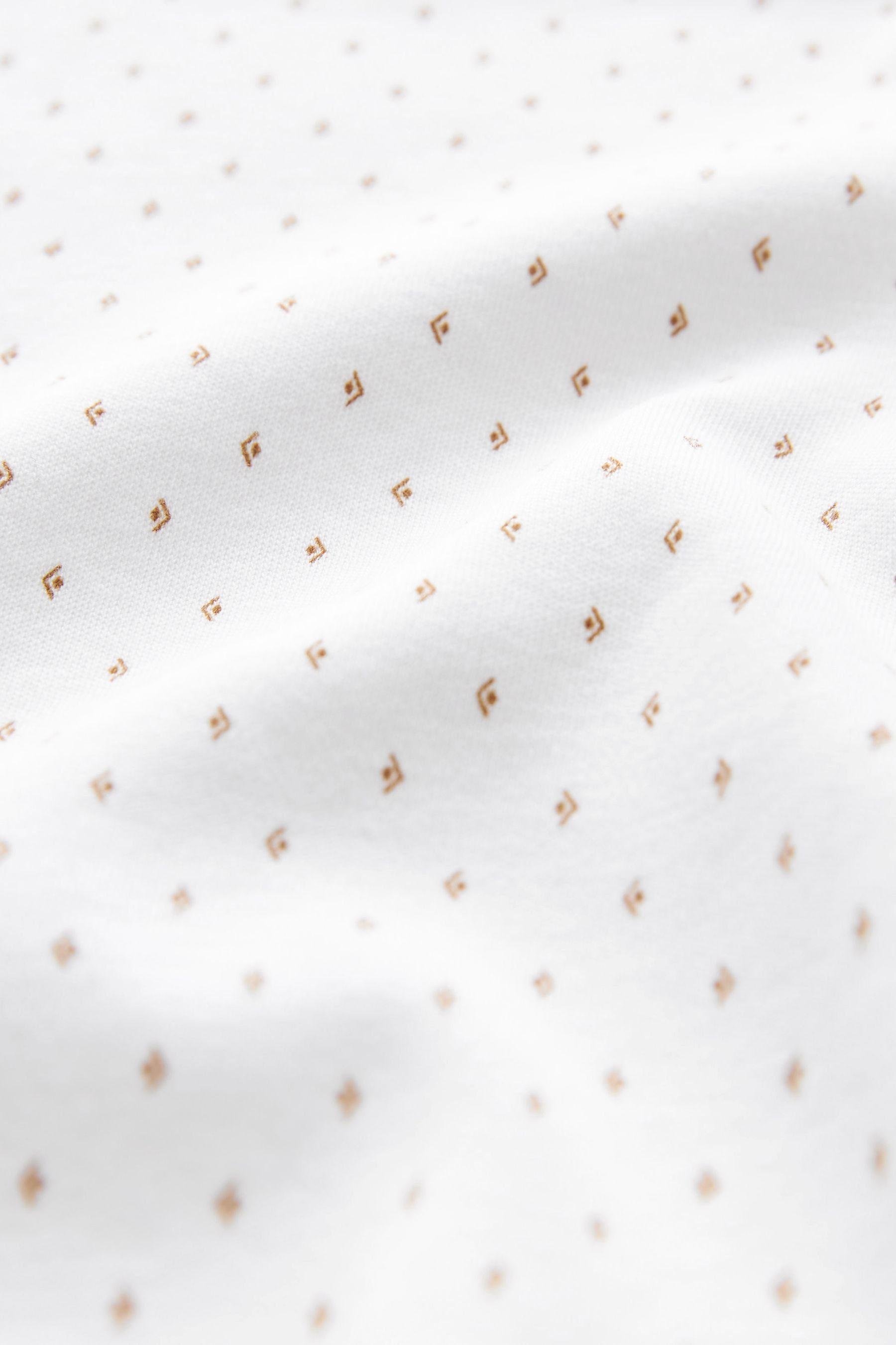 Polo-Shirt (1-tlg) Geoprint Next White/Gold mit Poloshirt