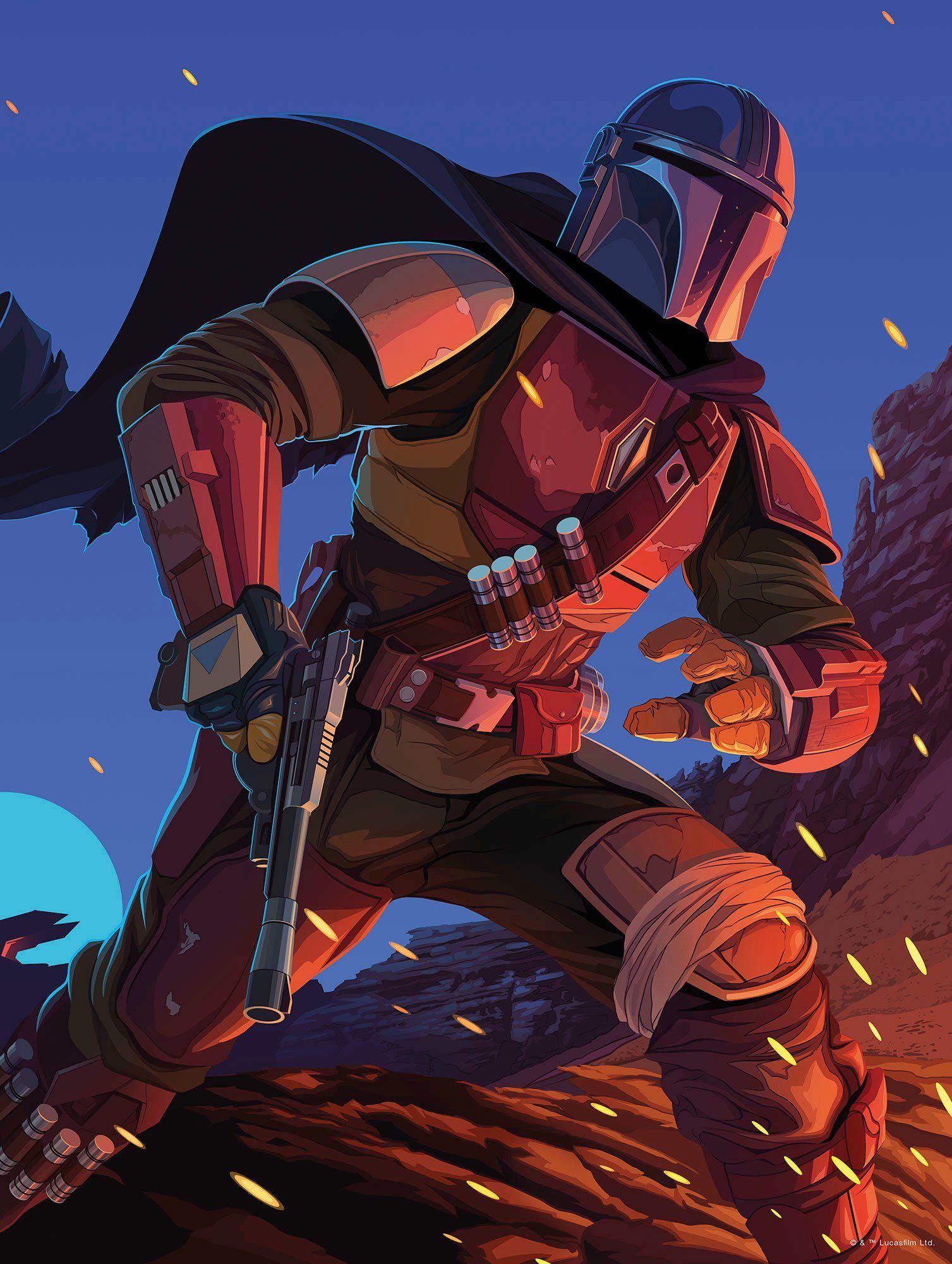 Komar Bild Mandalorian Ambush, Disney, Star Wars (1 St), Wandbild zur Dekoration im Kinderzimmer - ohne Rahmen