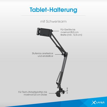 XLAYER XLayer Tablet-Halterung mit Schwenkarm Black Tablet-Halterung, (1-tlg)