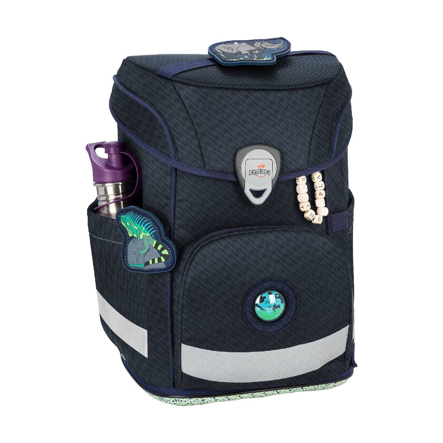 DerDieDas® Schulranzen Schulranzen Set 5-tlg. ErgoFlex Easy Exklusiv ECO Blue Planet 2023