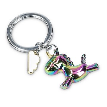 Navaris Schlüsselanhänger Regenbogen Einhorn - Schlüsselanhänger mit Karabiner - Keychain (1-tlg)
