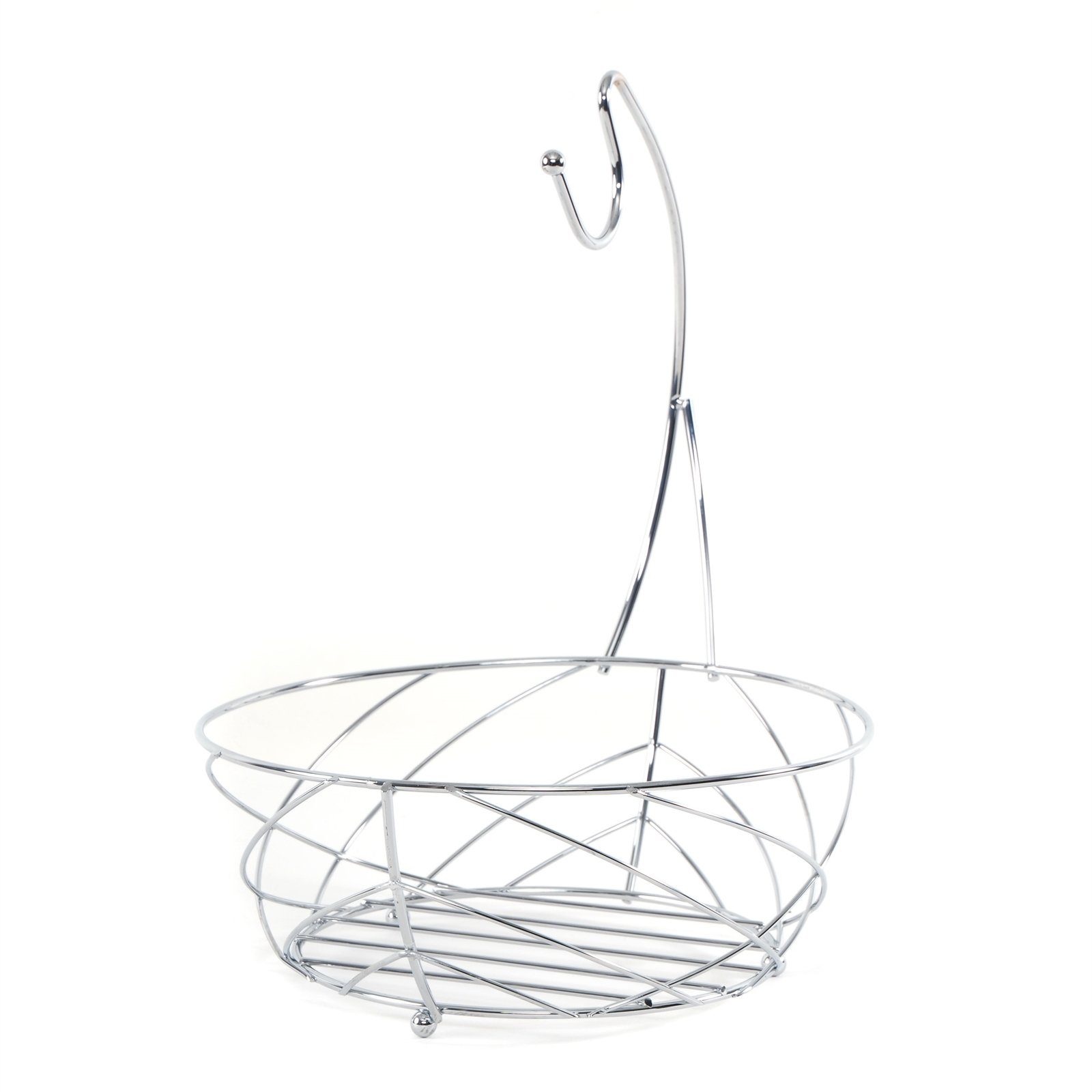 DESIGN DELIGHTS Obstschale METALL OBSTKORB "FRESH", Ø 25 cm, mit Bananenhaken, Früchtekorb, Metall