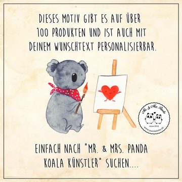 Badematte Koala Künstler - Grau Pastell - Geschenk, Duschteppich, Badezimmertep Mr. & Mrs. Panda, Höhe 1 mm, 100% Polyester, rechteckig, Märchenhafte Designs