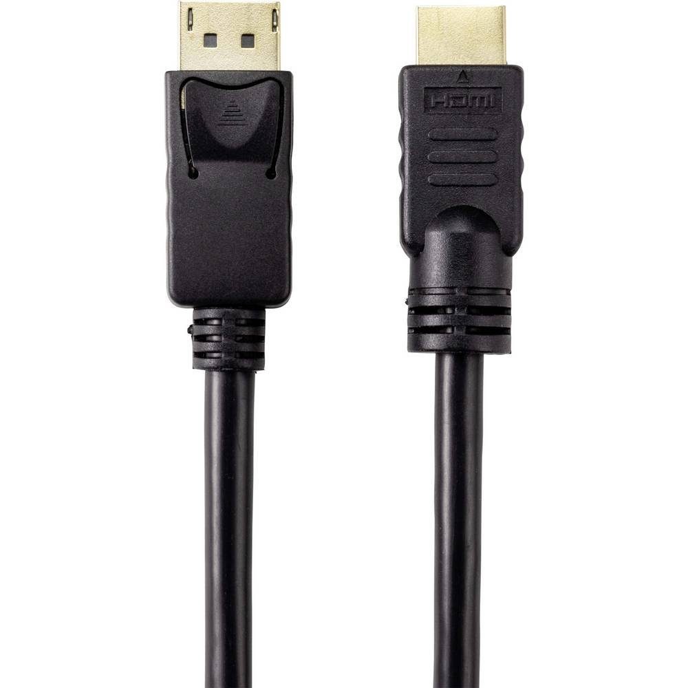 Renkforce DisplayPort / HDMI Anschlusskabel 20 m mit Ferritkern RF-4596876 HDMI-Kabel, vergoldete Steckkontakte