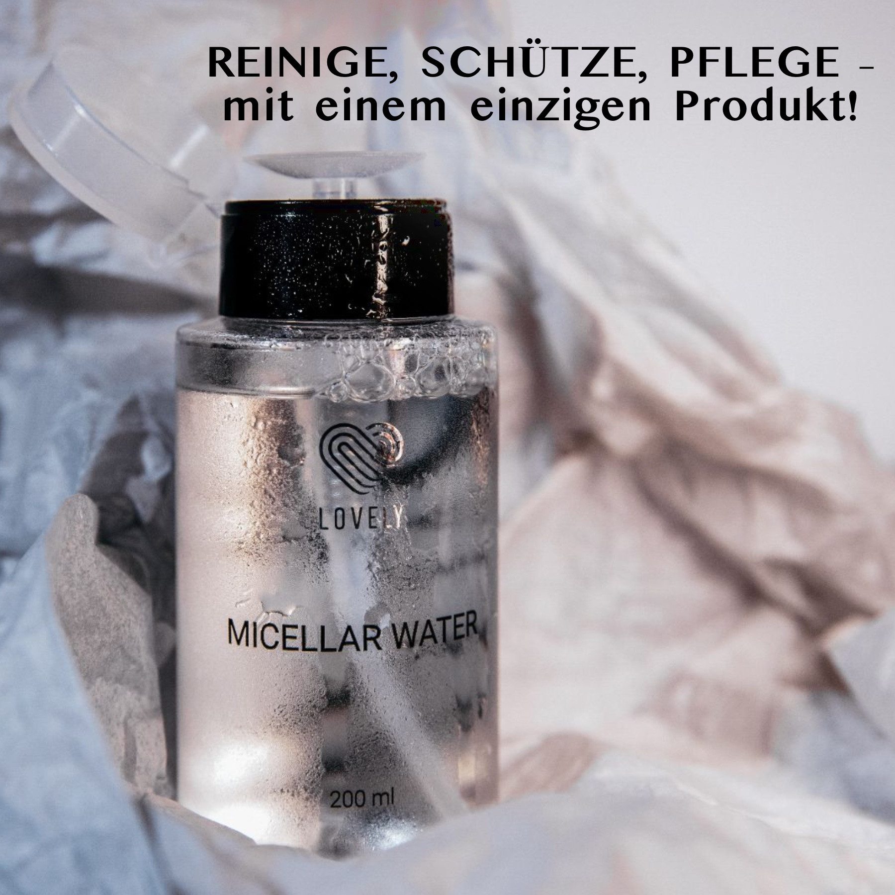 Lovely Gesichtswasser Mizellenwasser Wimpernverlängerung Wimpernreinigung Gesichtsreinigung, 1-tlg., Mizellenwasser, Make-Up, Makellose Reinigung, Sparsamer Spender