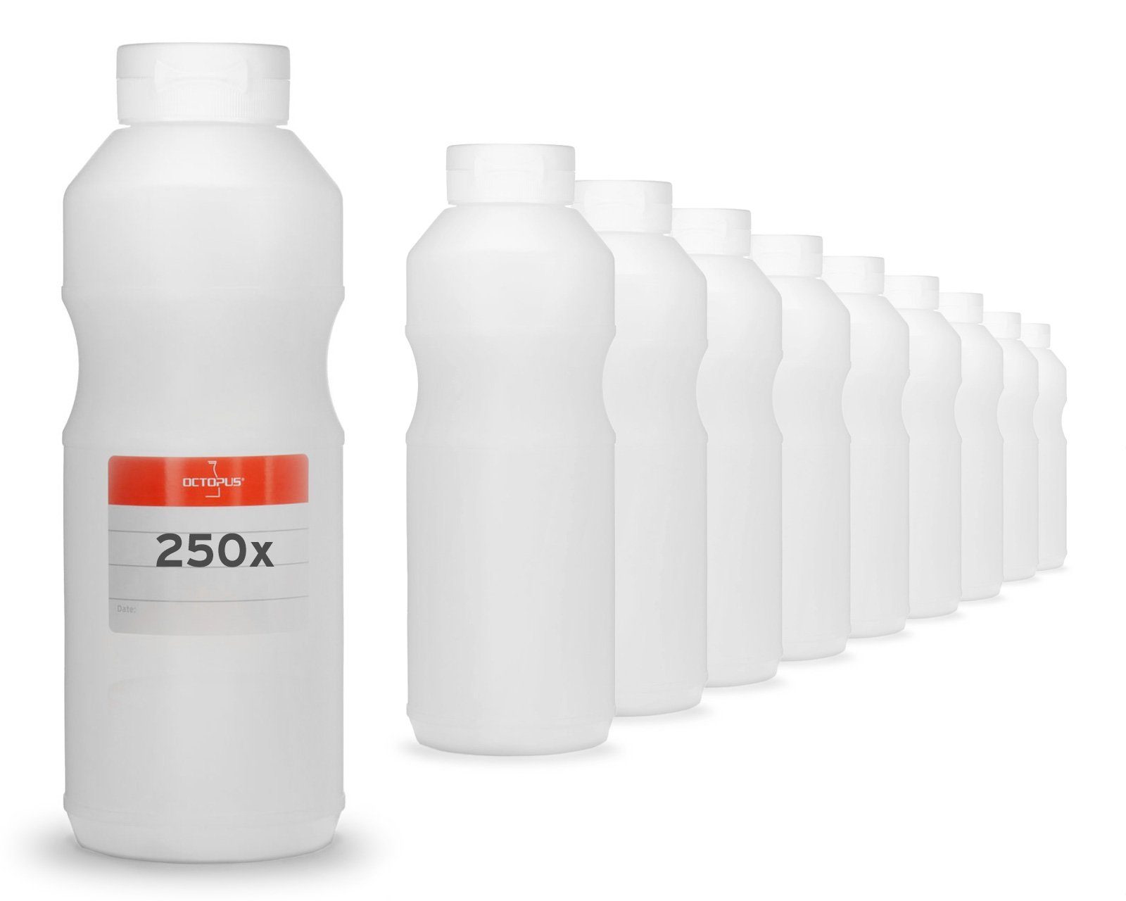 OCTOPUS Kanister Quetschflaschen, Ketchupflaschen 500 ml mit weißem Ketchupdeckel und (250 St)