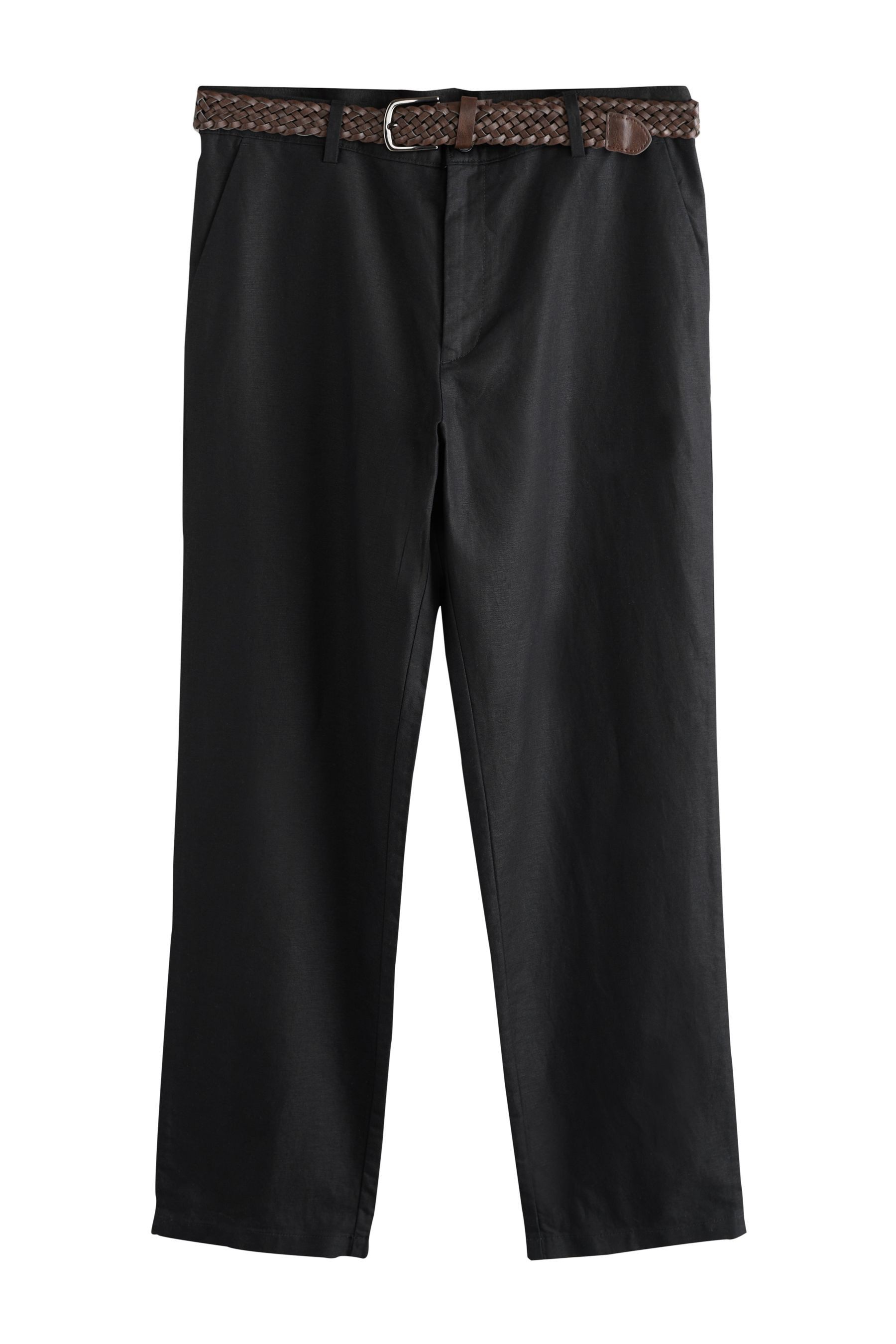 Chinohose Chinohose mit Gürtel aus Leinenmischfaser