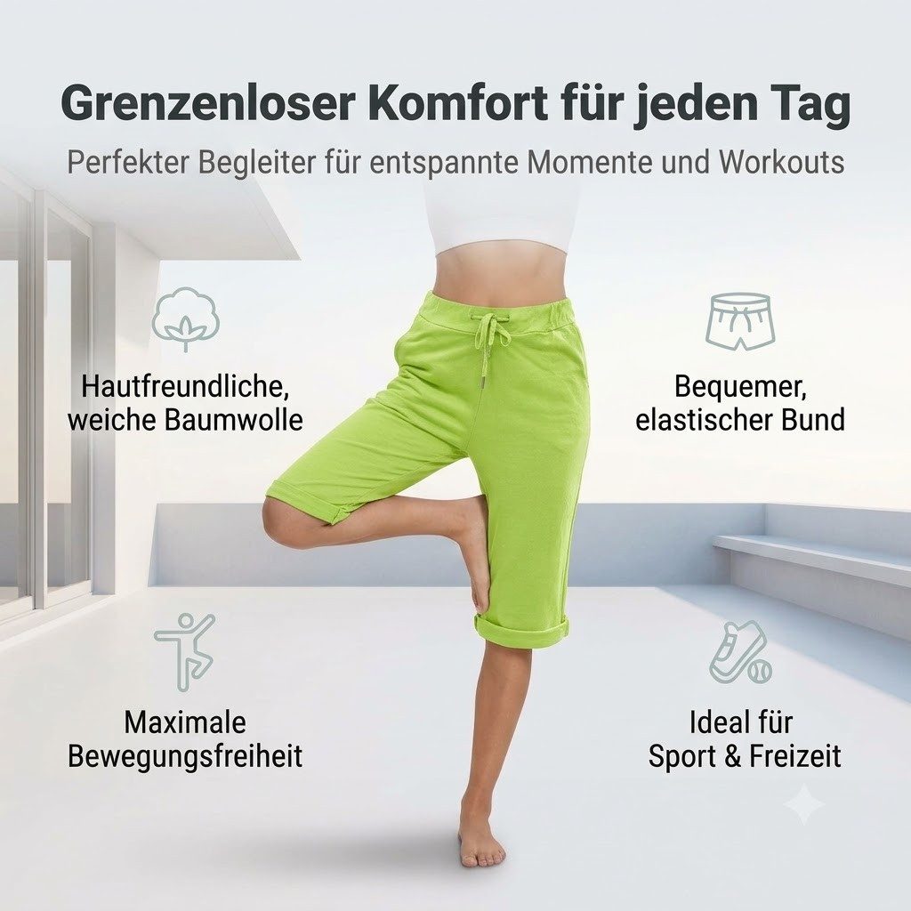 simaranda Bermudas Damen Sweat Bermuda 27 34-38 Apfelgrün – Bild 4 von 5