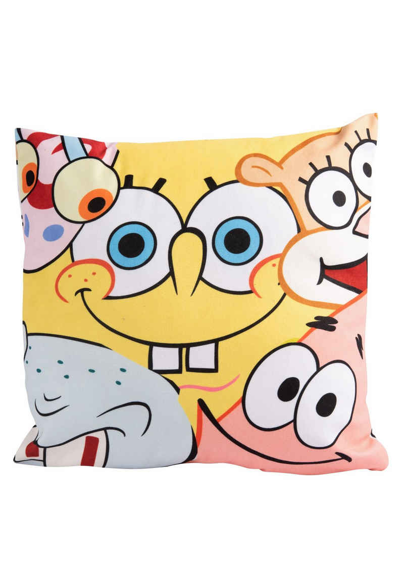 United Labels® Dekokissen Spongebob Schwammkopf Kissen - Alllover - 30 x 30cm