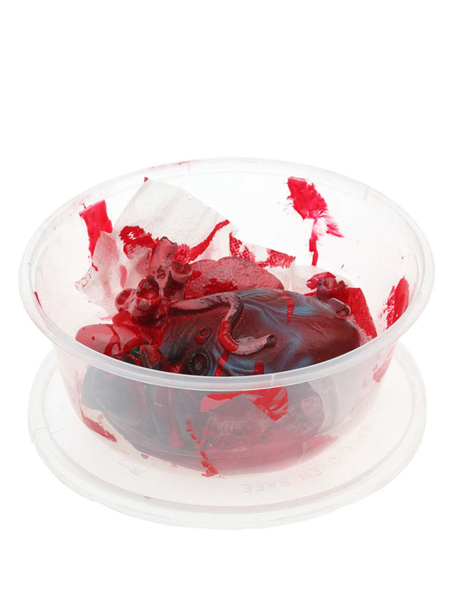atosa Kostüm Schüssel mit blutigen Organen Halloween-Deko rot 16x7cm