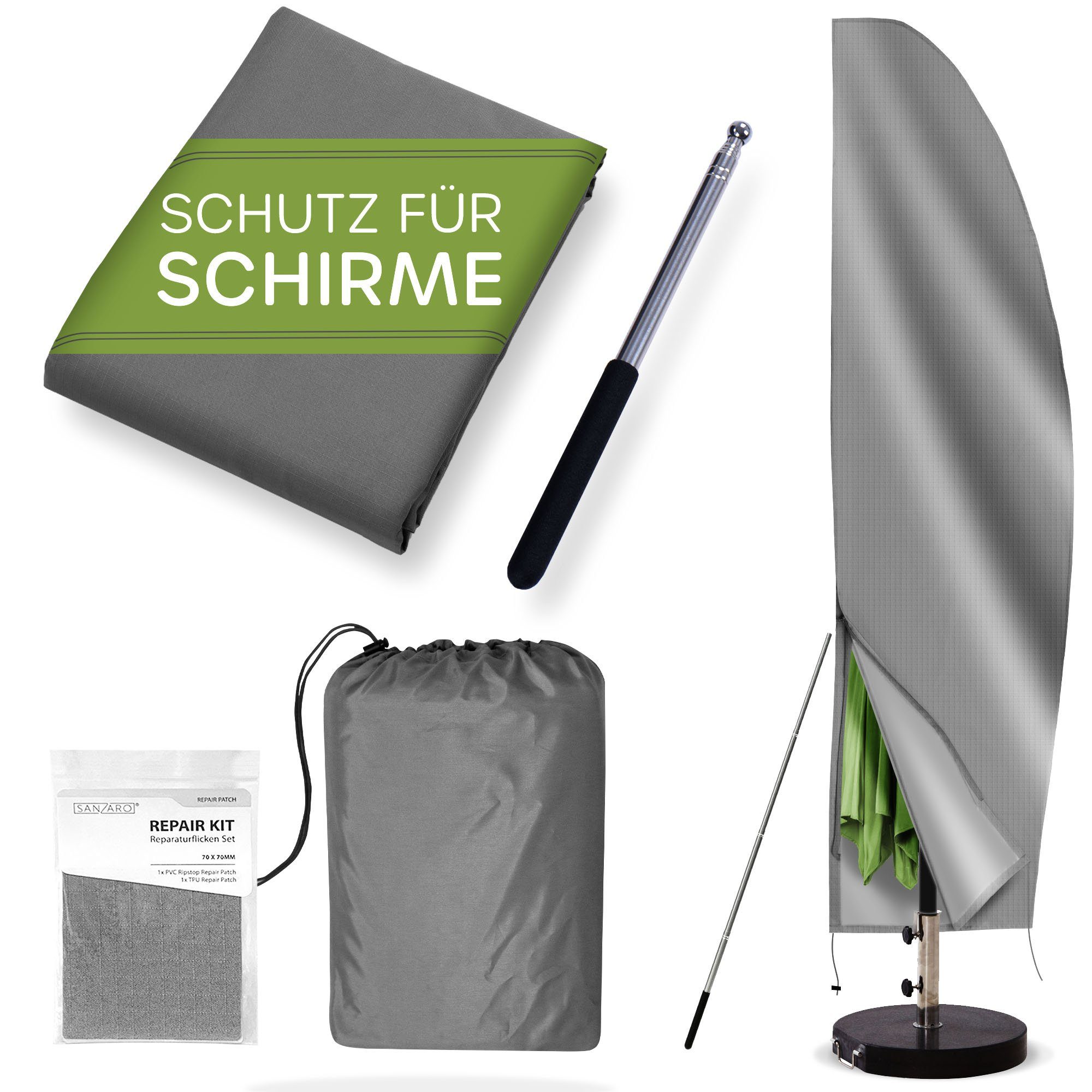 Sanzaro Sonnenschirm-Schutzhülle, RipStop-Technologie 600D Oxford Stoff, günstig online kaufen