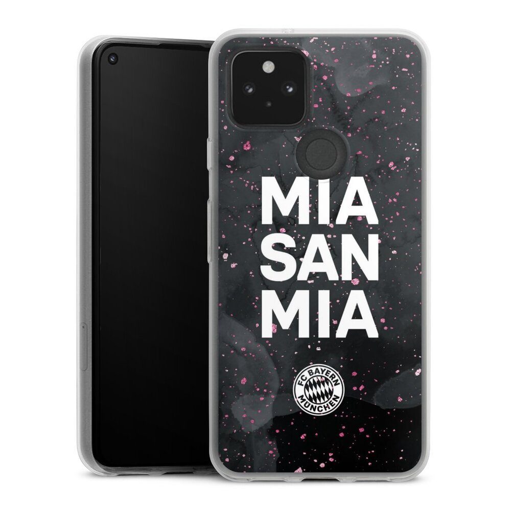 DeinDesign Handyhülle Mia San Mia Girl Style FC Bayern München Mia San Mia Girly - FCB, Google Pixel 5 Slim Case Silikon Hülle Ultra Dünn Schutzhülle