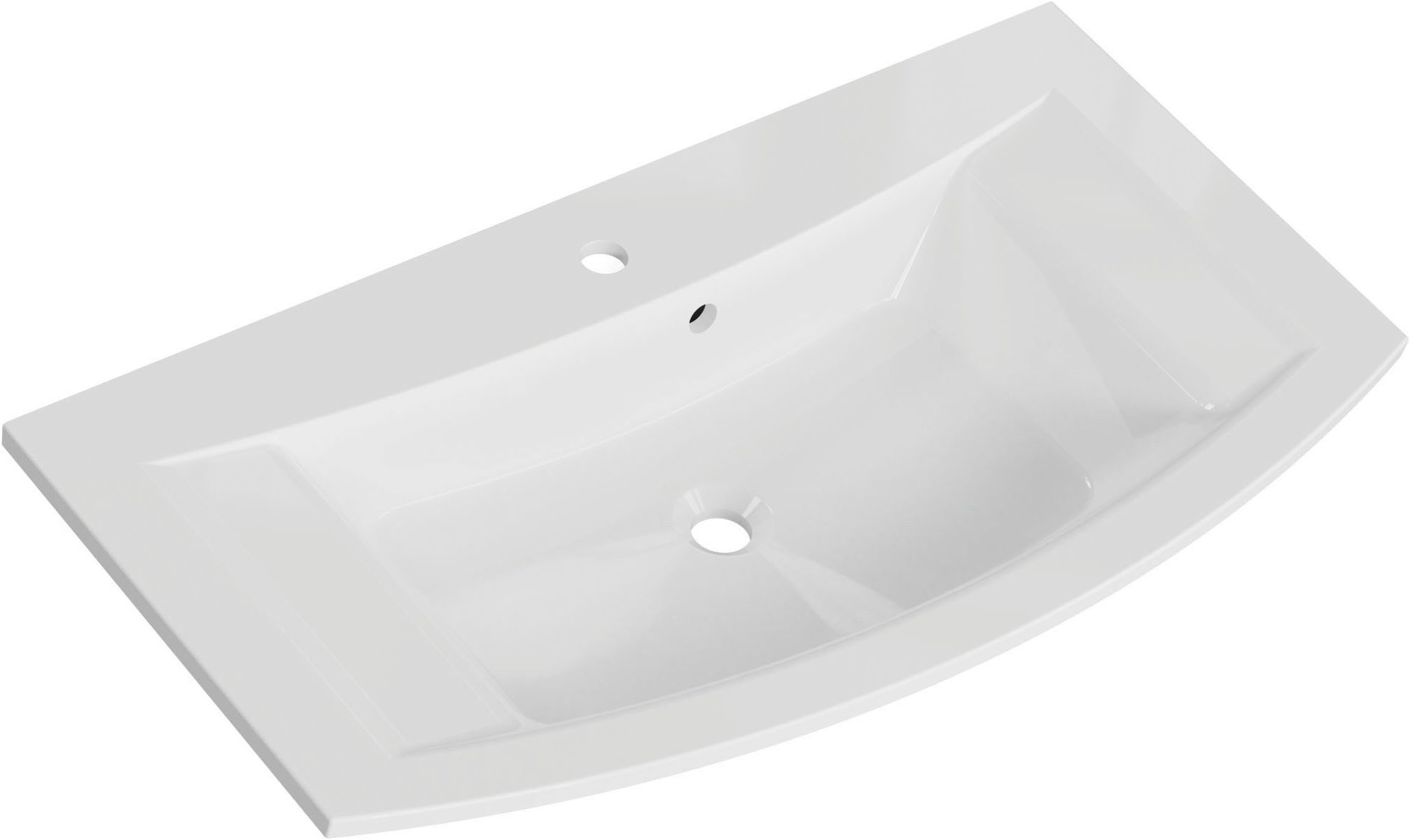 Saphir Waschtisch Serie 7045 Mineralmarmor-Waschtisch und Unterschrank, 91 cm breit, Waschplatz mit 2 Schubladen, Badmöbel Set mit Waschtisch – Bild 4 von 5