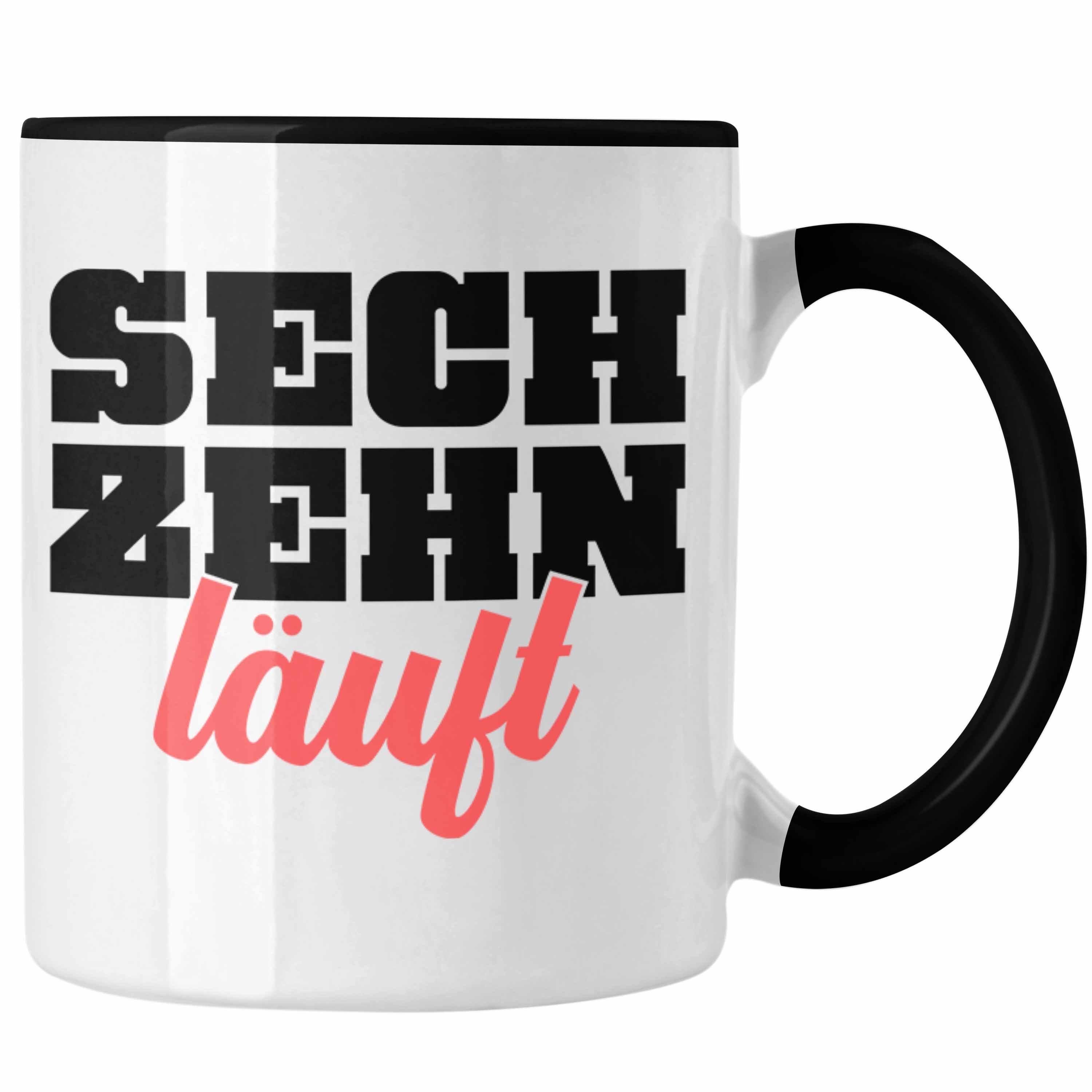 Trendation Tasse Trendation - 16. Geburtstag Tasse Geschenk Mädchen Jungen Geschenkidee Lustig Spruch 16 Geschenke Geschenkideen zum 16 Bday 16er Witz Sprüche Schwarz